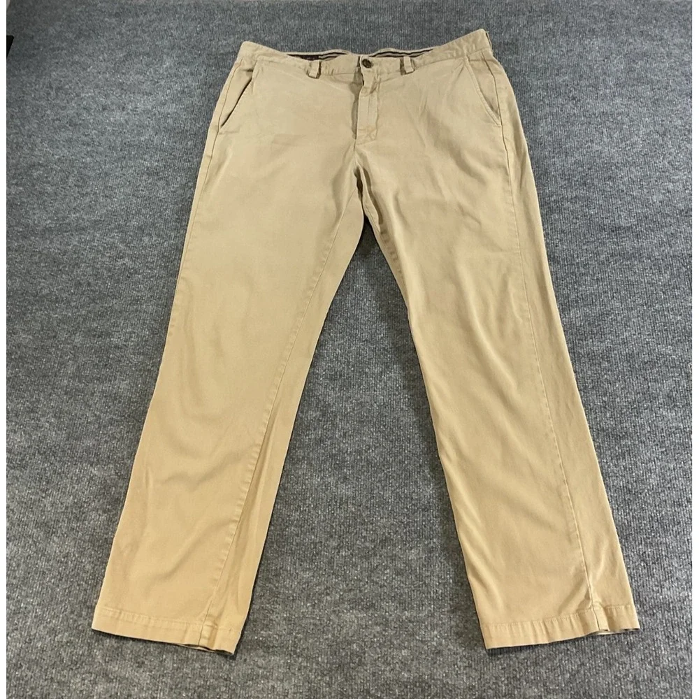 Johnston & Murphy Pants Mens 36x30 Khaki Tan Dress Casual Stretch Chinos Busines